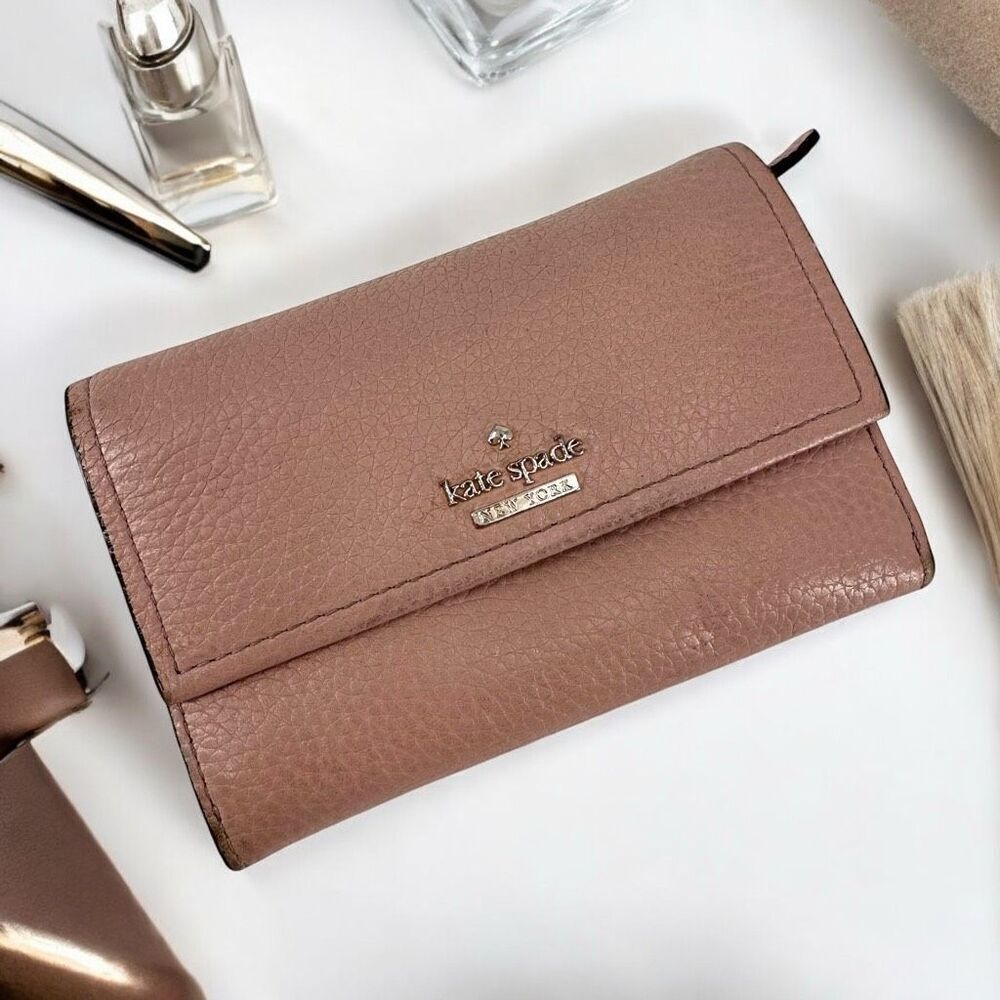 Kate Spade‎ Blush Pink Neutral Leather Tri-Fold Wallet